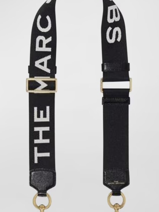 Marc Jacobs Handbags - Marc Jacobs Black and White Logo Webbing Strap with Gold Hardware